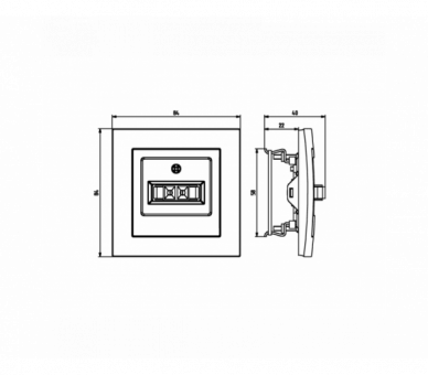 Gniazdo głośnikowe pojedyncze Czarny matowy Ospel As