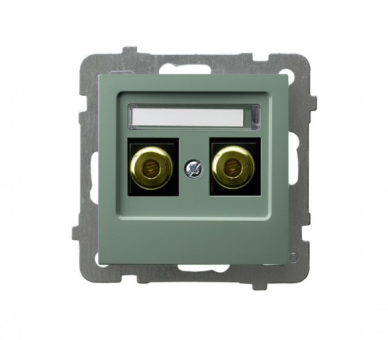 Gniazdo głośnikowe pojedyncze Zielony mat Ospel As