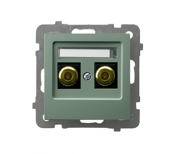 Gniazdo głośnikowe pojedyncze Zielony mat Ospel As