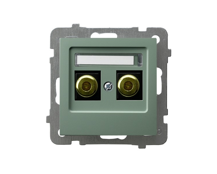 Gniazdo głośnikowe pojedyncze Zielony mat Ospel As