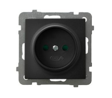 Gniazdo pojedyncze z przesłonami torów prądowych Czarny matowy Ospel As