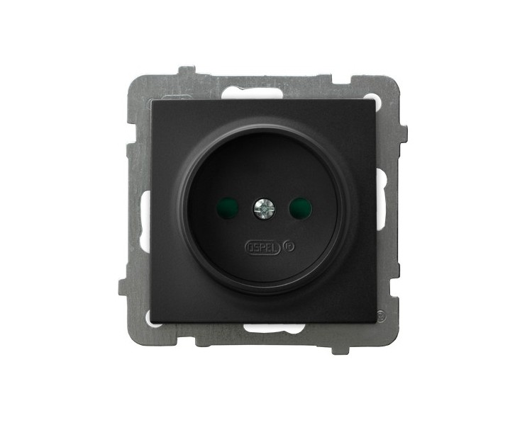 Gniazdo pojedyncze z przesłonami torów prądowych Czarny matowy Ospel As