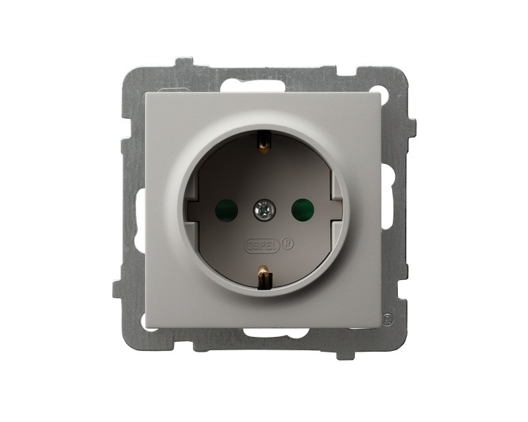 Gniazdo pojedyncze z uziemieniem schuko z przesłonami torów prądowych Kaszmir Ospel As