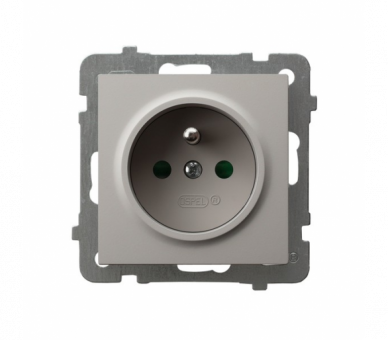 Gniazdo pojedyncze z uziemieniem z przesłonami torów prądowych Kaszmir Ospel As