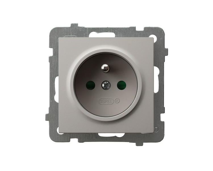 Gniazdo pojedyncze z uziemieniem z przesłonami torów prądowych Kaszmir Ospel As