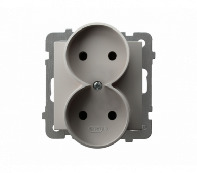 Gniazdo podwójne, bez uziemienia, moduł bez ramki Kaszmir Ospel As