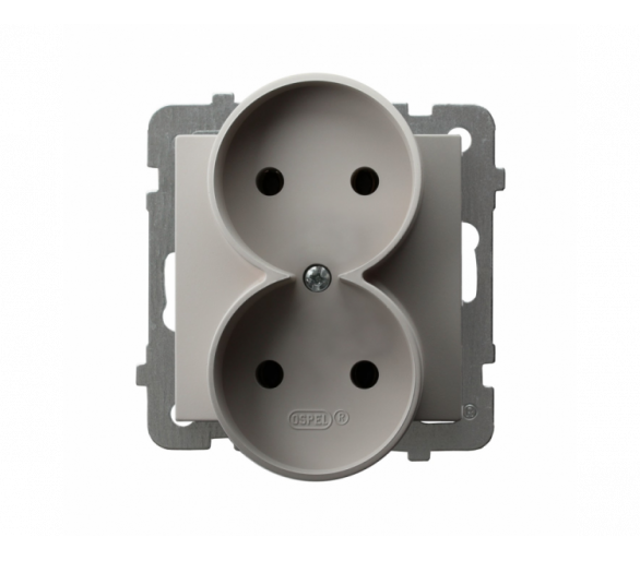 Gniazdo podwójne, bez uziemienia, moduł bez ramki Kaszmir Ospel As