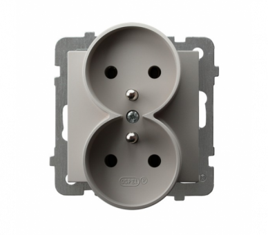 Gniazdo podwójne z uziemieniem moduł bez ramki Kaszmir Ospel As