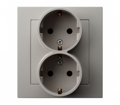 Gniazdo podwójne z uziemieniem schuko kompletne z ramką Kaszmir Ospel As
