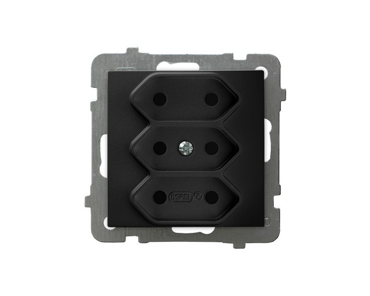 Gniazdo potrójne EURO Czarny matowy Ospel As