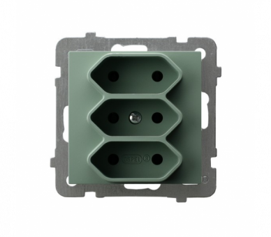 Gniazdo potrójne EURO Zielony mat Ospel As