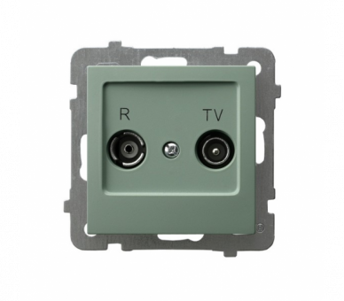 Gniazdo RTV przelotowe 10-dB Zielony mat Ospel As