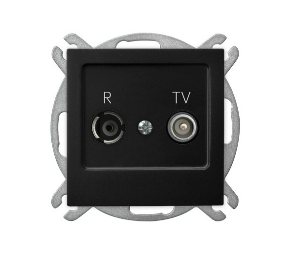 Gniazdo RTV zakończeniowe 10-dB Czarny matowy Ospel As