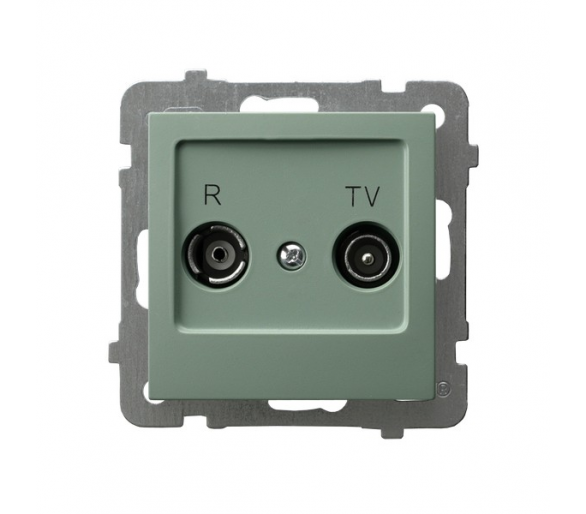 Gniazdo RTV zakończeniowe 10-dB Zielony mat Ospel As