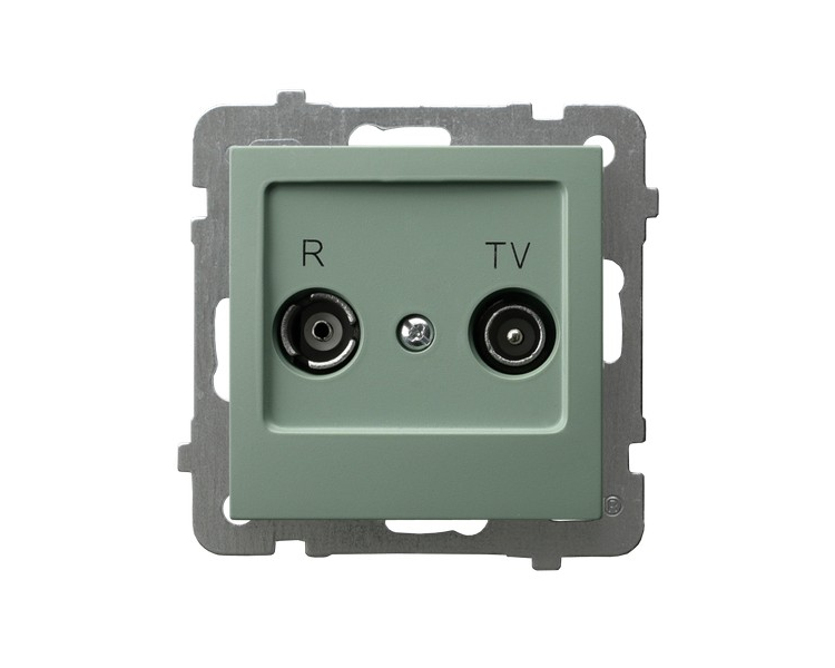 Gniazdo RTV przelotowe 16-dB Zielony mat Ospel As