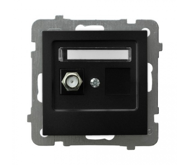 Gniazdo antenowe typu F pojedyncze Czarny matowy Ospel As