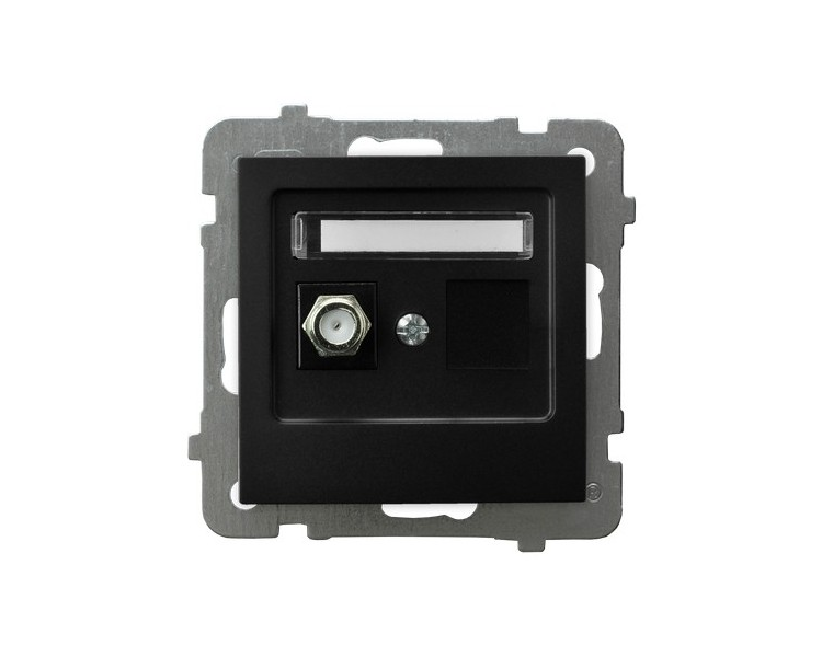 Gniazdo antenowe typu F pojedyncze Czarny matowy Ospel As