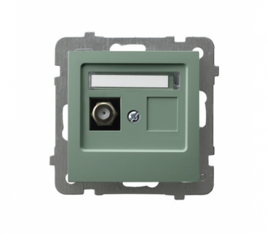 Gniazdo antenowe typu F pojedyncze Zielony mat Ospel As