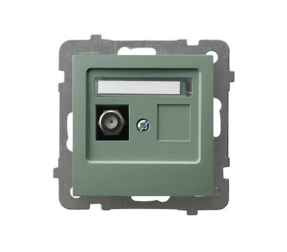 Gniazdo antenowe typu F pojedyncze Zielony mat Ospel As