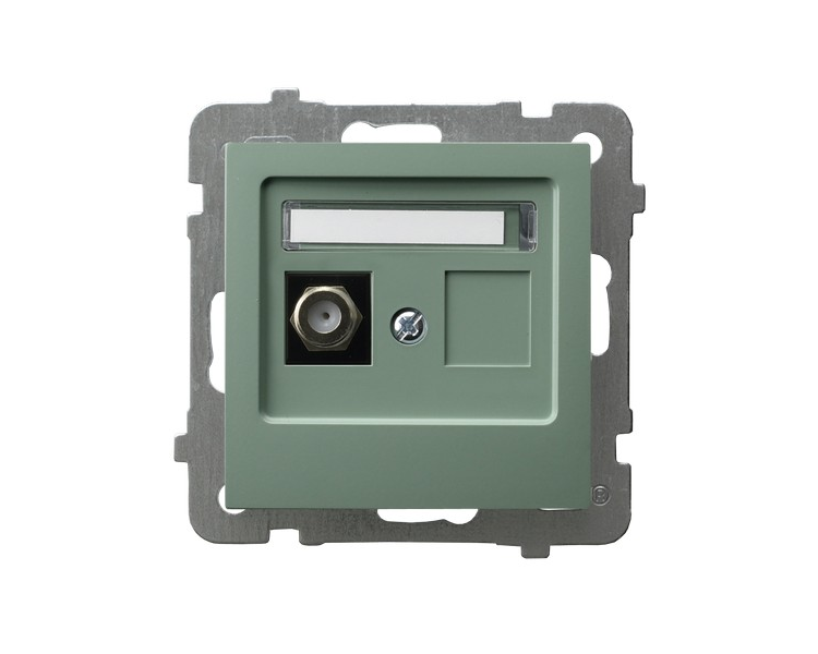 Gniazdo antenowe typu F pojedyncze Zielony mat Ospel As