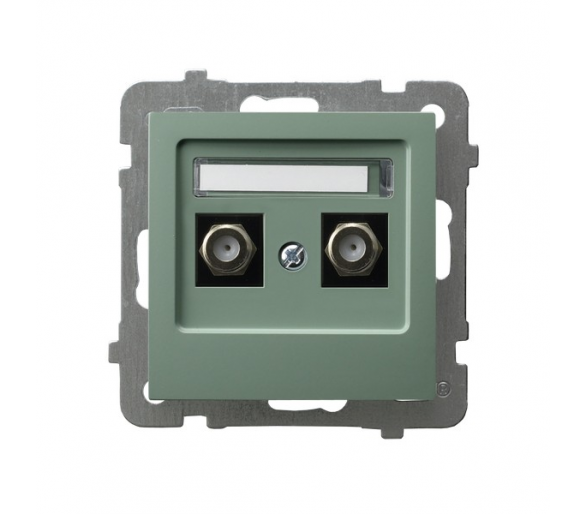 Gniazdo antenowe typu F podwójne Zielony mat Ospel As