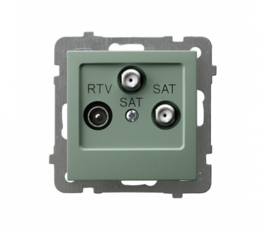 Gniazdo RTV-SAT z dwoma wyjściami SAT Zielony mat Ospel As