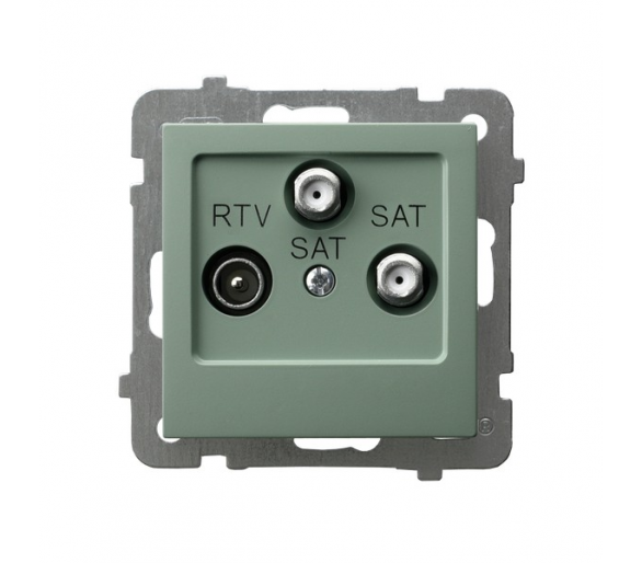 Gniazdo RTV-SAT z dwoma wyjściami SAT Zielony mat Ospel As