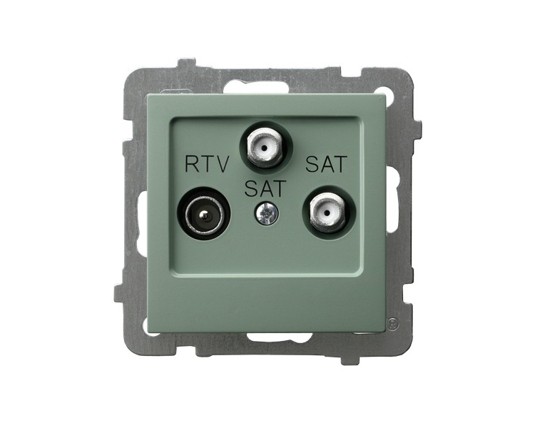 Gniazdo RTV-SAT z dwoma wyjściami SAT Zielony mat Ospel As