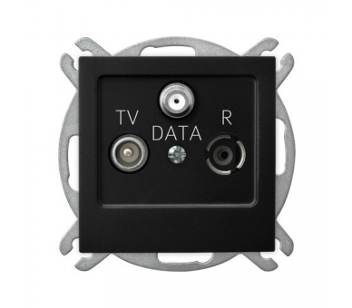 Gniazdo RTV-DATA Czarny matowy Ospel As
