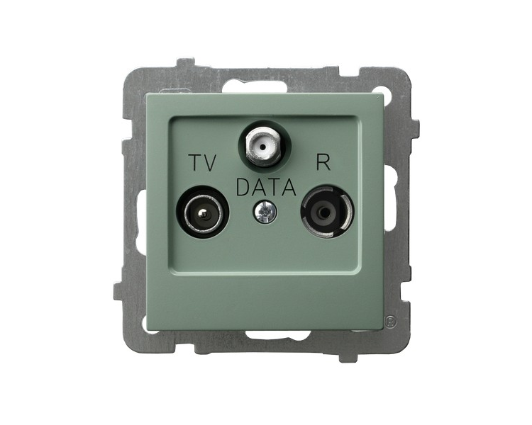 Gniazdo RTV-DATA Zielony mat Ospel As