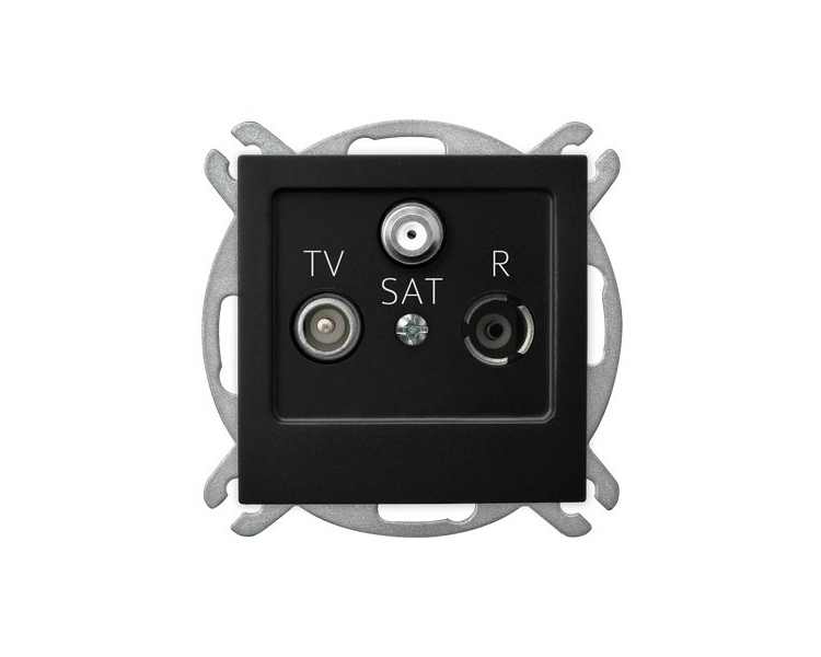 Gniazdo RTV-SAT przelotowe Czarny matowy Ospel As