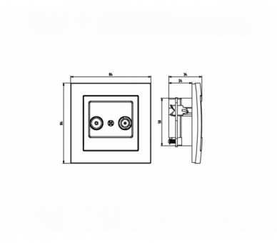 Gniazdo RTV-SAT przelotowe Czarny matowy Ospel As