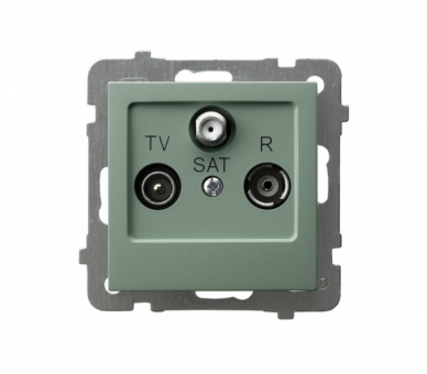 Gniazdo RTV-SAT przelotowe Zielony mat Ospel As