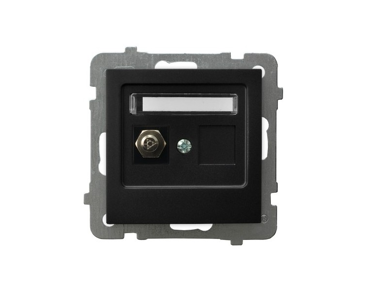 Gniazdo ekwipotencjalne pojedyncze Czarny matowy Ospel As