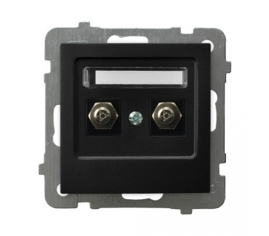 Gniazdo ekwipotencjalne podwójne Czarny matowy Ospel As