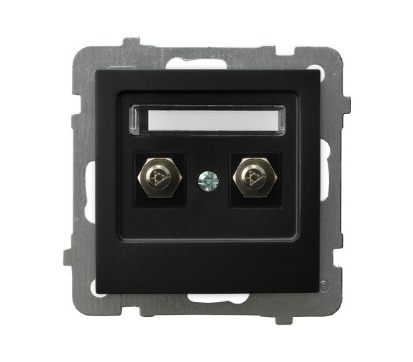 Gniazdo ekwipotencjalne podwójne Czarny matowy Ospel As