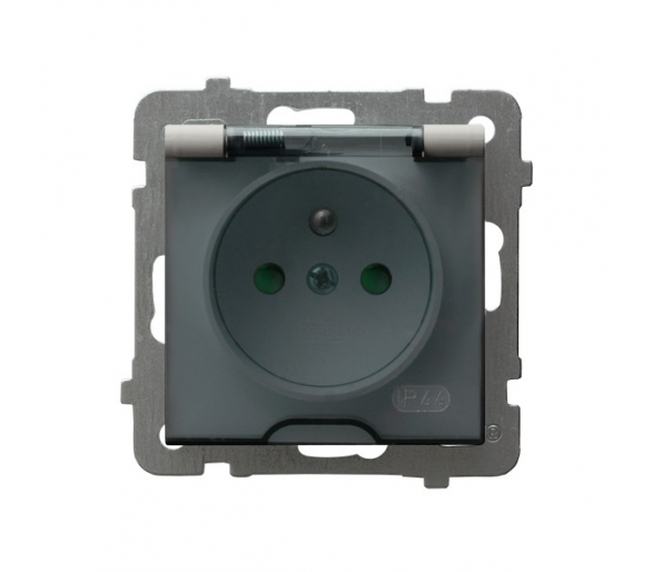 Gniazdo bryzgoszczelne z uziemieniem IP-44 z przesłonami torów prądowych wieczko przezroczyste Kaszmir Ospel As