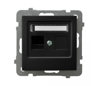Gniazdo komputerowe pojedyncze, kat. 5e MMC Czarny matowy Ospel As