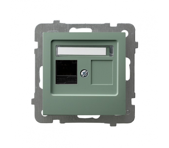 Gniazdo komputerowe pojedyncze, kat. 5e MMC Zielony mat Ospel As