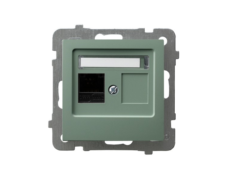 Gniazdo komputerowe pojedyncze, kat. 5e MMC Zielony mat Ospel As
