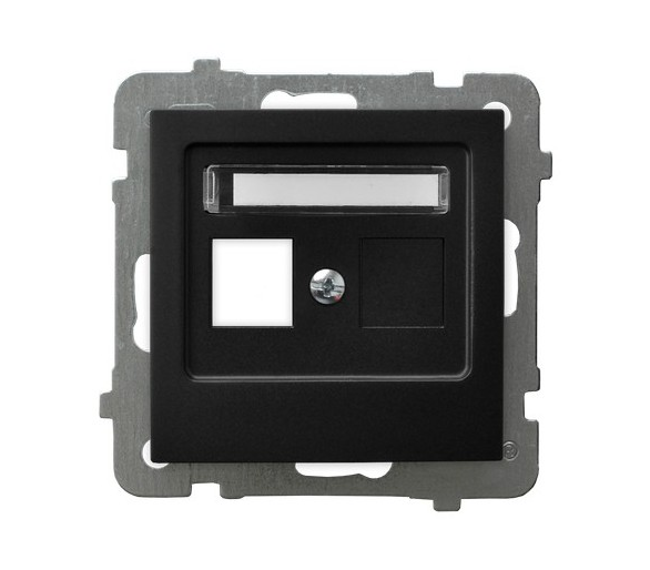 Obudowa gniazda pojedynczego typu Keystone prosta Czarny matowy Ospel As