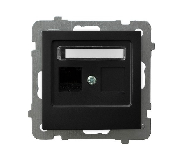 Obudowa gniazda pojedynczego typu Keystone skośna Czarny matowy Ospel As