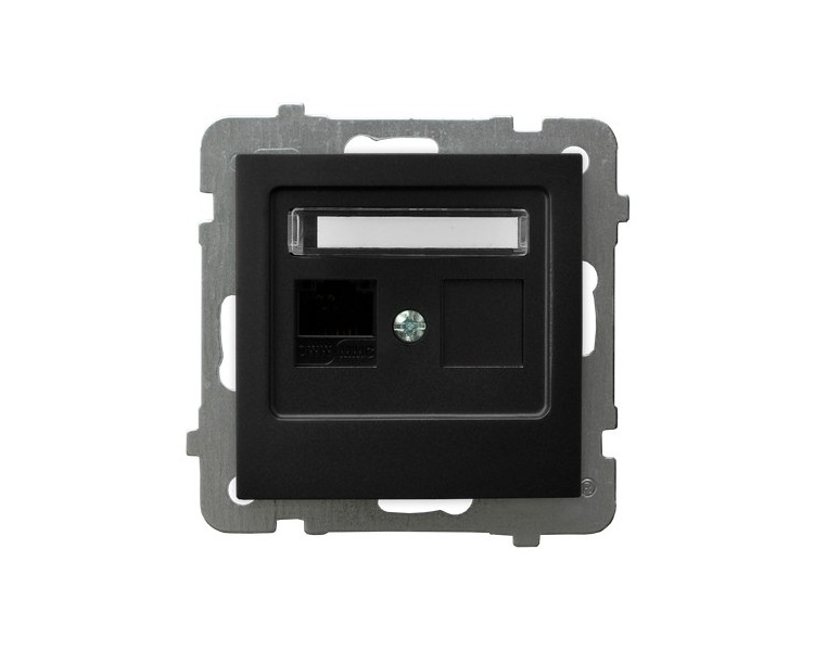 Obudowa gniazda pojedynczego typu Keystone skośna Czarny matowy Ospel As