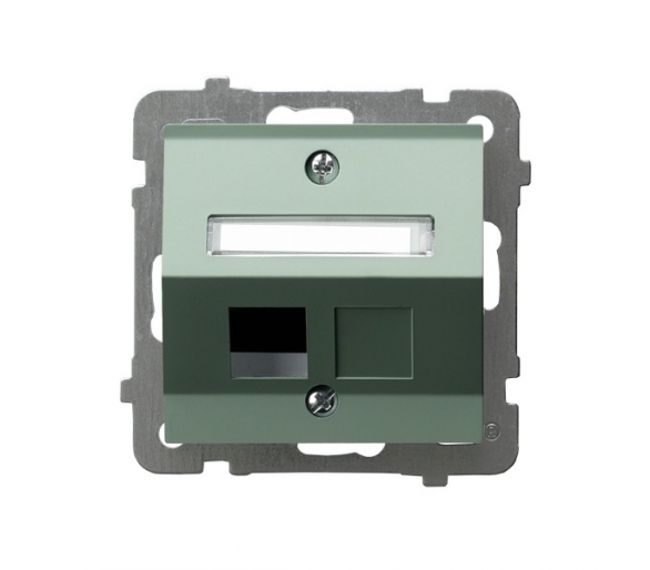 Obudowa gniazda pojedynczego typu Keystone skośna Zielony mat Ospel As