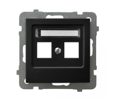 Obudowa gniazda podwójnego typu Keystone prosta Czarny matowy Ospel As
