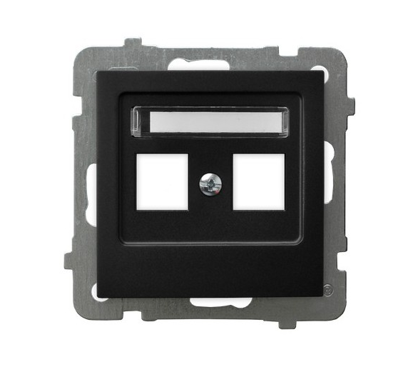 Obudowa gniazda podwójnego typu Keystone prosta Czarny matowy Ospel As