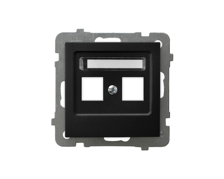 Obudowa gniazda podwójnego typu Keystone prosta Czarny matowy Ospel As