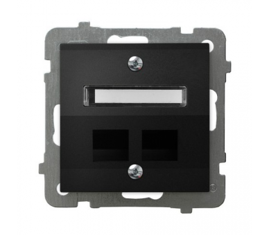 Obudowa gniazda podwójnego typu Keystone skośna Czarny matowy Ospel As