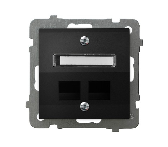 Obudowa gniazda podwójnego typu Keystone skośna Czarny matowy Ospel As