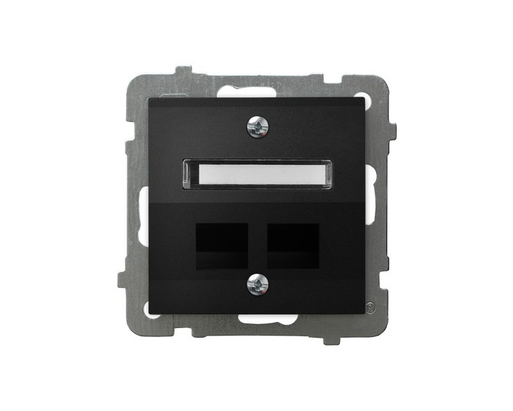 Obudowa gniazda podwójnego typu Keystone skośna Czarny matowy Ospel As